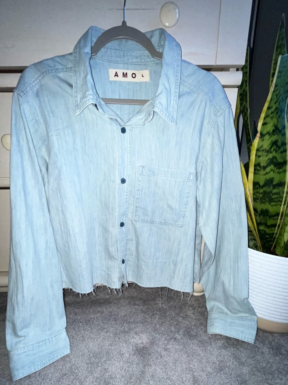 NEW AMO light blue denim shirt with brand tag L